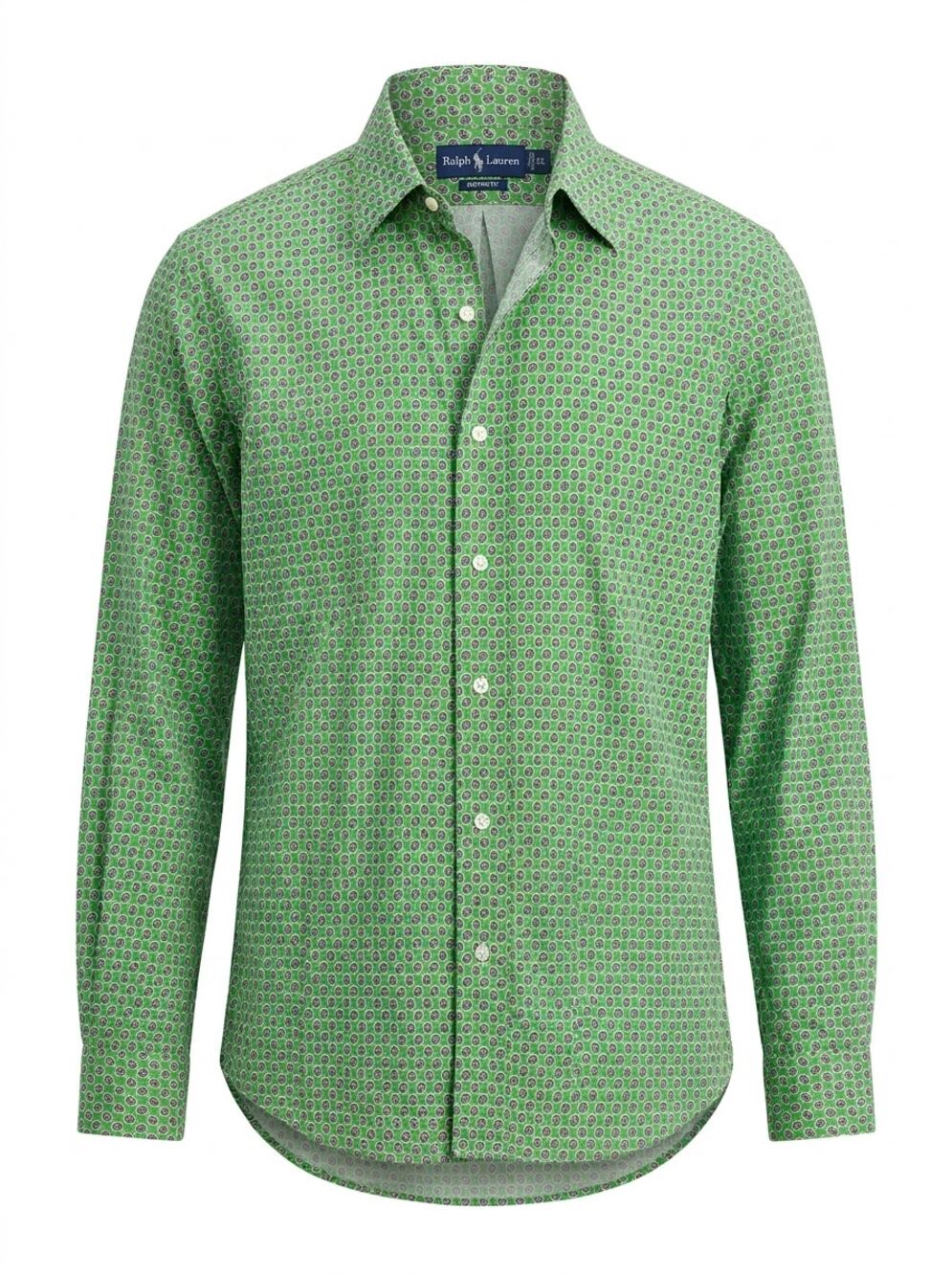 Ralph Lauren Custom Fit Paisley Long Sleeve Button-Up Shirt Men Size XL